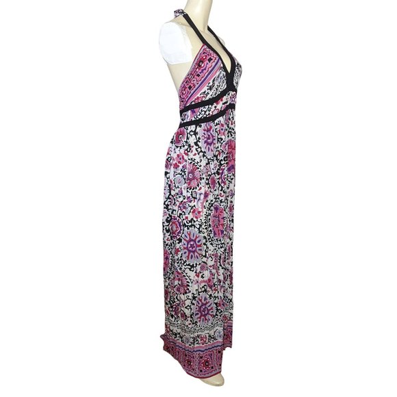 Marella Halter V-Neck Sleeveless Lined-Waist Handkerchief & Paisley Print Multic - Picture 3 of 12